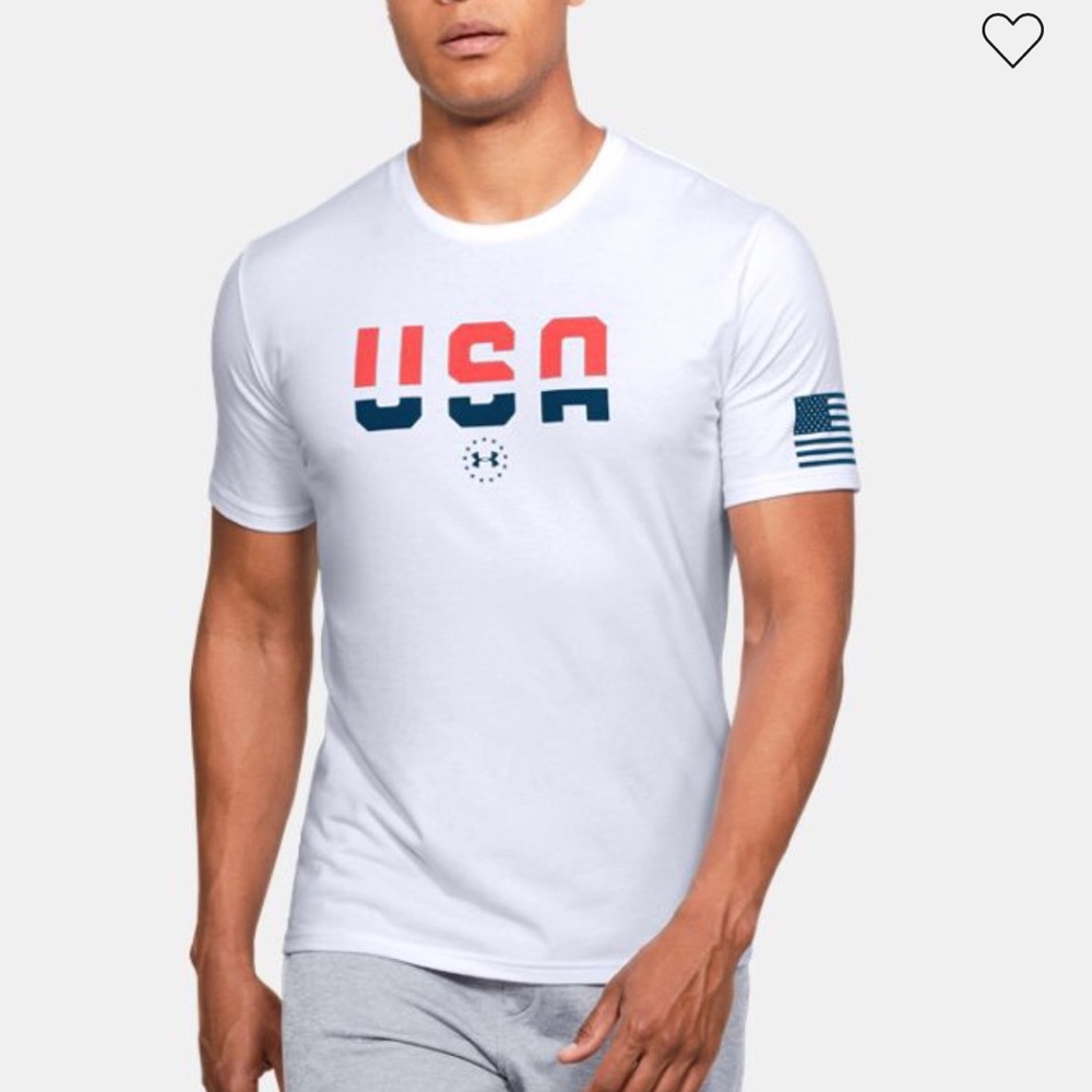Under Armour usa tee mens size medium white USA